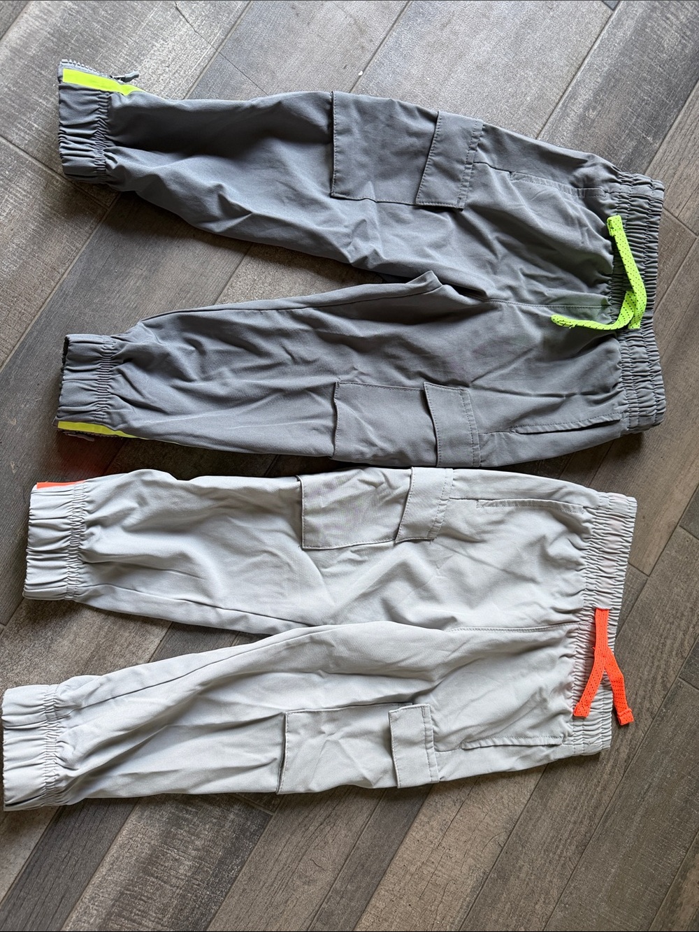 Kids Cargo Jogger Pants with Neon Drawcord - 2 Pack